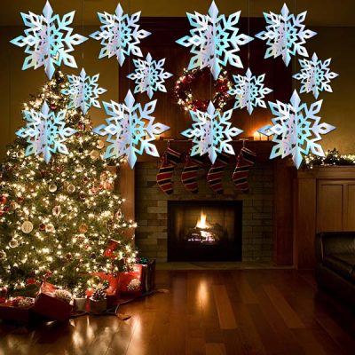 3D Hópehely girland dekoráció (6 darab) | HOLOFLAKE