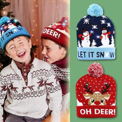Karácsonyi kötött sapka LED fénnyel | XBEANIE