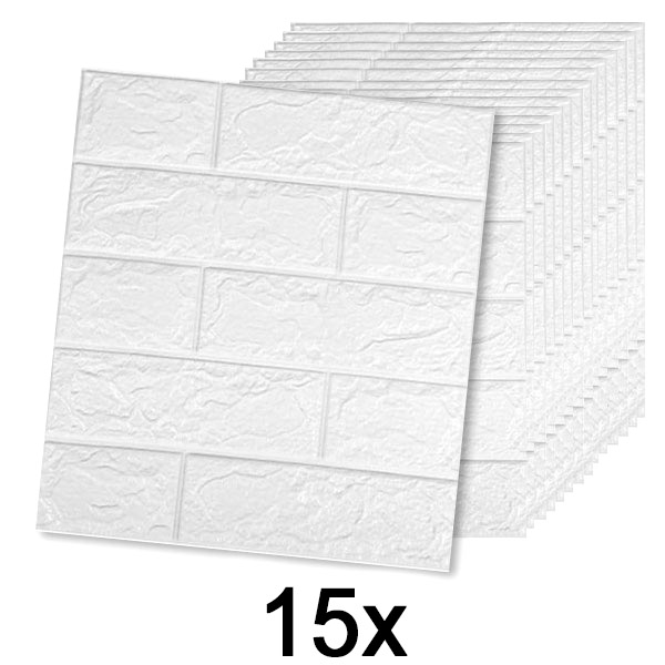 3x (5 darab) Öntapadós Tégla Tapéta 3D Mintával | BRICKSBY