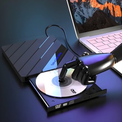 Külső DVD meghajtó + USB hub - 4 port, SD-kártya, USB-C | LAPDISC